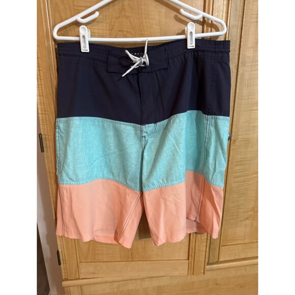 Old Navy Mens Colorblock Swim Trunks Size 34 With Pocket & Drawstring - Picture 2 of 7